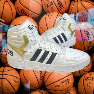 Adidas Entrap White Gold Metallic Men's High Top Shoes Sneakers #FY4284 Size 9.5